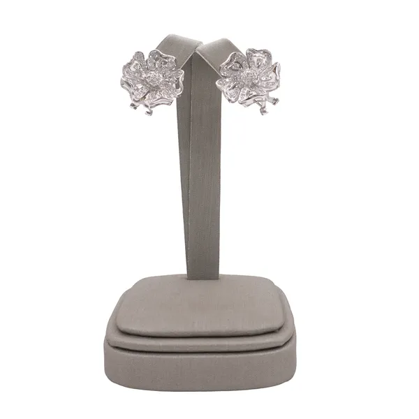 1ctw Diamond Omega Back Earrings- 18k White Gold Lumina Gem Hampstead, NC