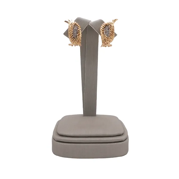 Diamond Omega Back Earrings- 18k Yellow Gold Lumina Gem Hampstead, NC