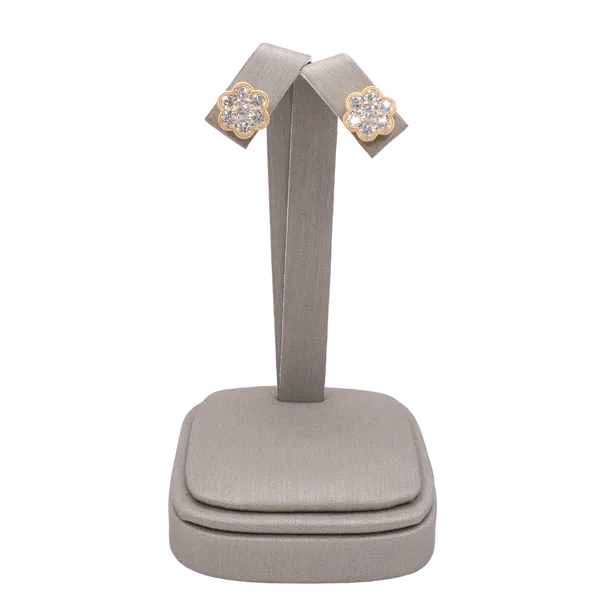 2.12ctw Diamond Flower Studs- 19kYellow Gold Lumina Gem Hampstead, NC