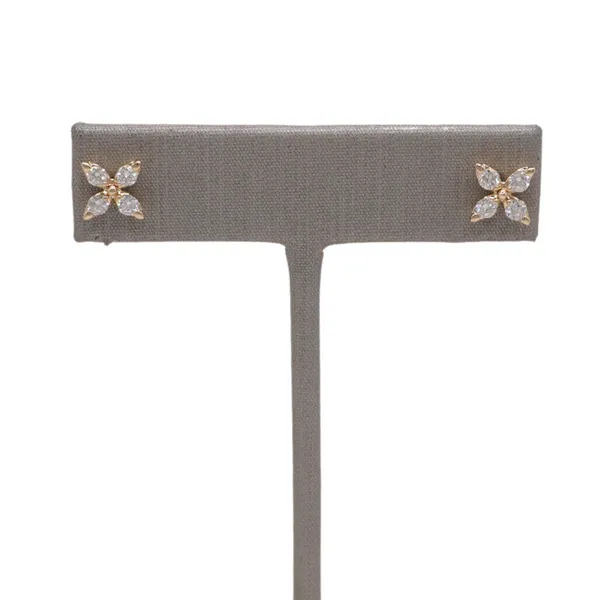 .37ctw Diamond Flower Studs - 14k Yellow Gold Lumina Gem Hampstead, NC