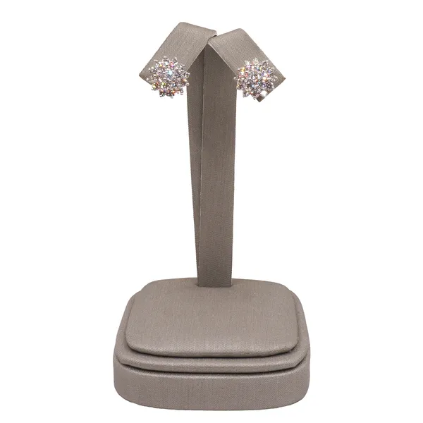 2ctw Diamond Cluster Earrings- 14k White Gold Lumina Gem Hampstead, NC