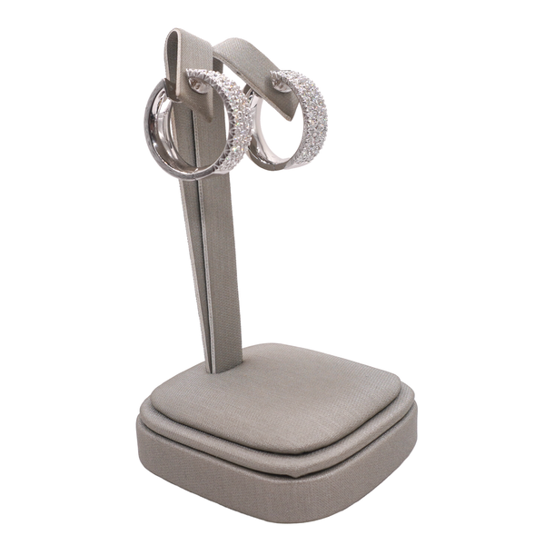 3ctw Diamond Hoop Earrings- 14k White Gold Lumina Gem Wilmington, NC