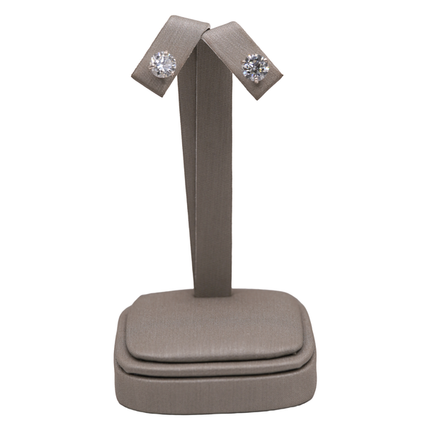 3.03ctw I color I1 clarity Round Diamond Studs- 14k White Gold Lumina Gem Wilmington, NC