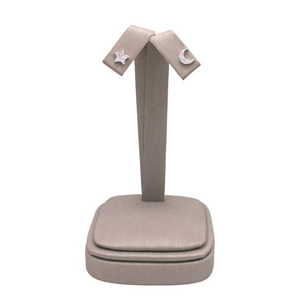 .15ctw Diamond Moon and Star Studs- 14k White Gold Lumina Gem Wilmington, NC