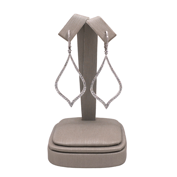 Luvente 1.62ctw Diamond Dangle Earrings- 14k White Gold Lumina Gem Wilmington, NC