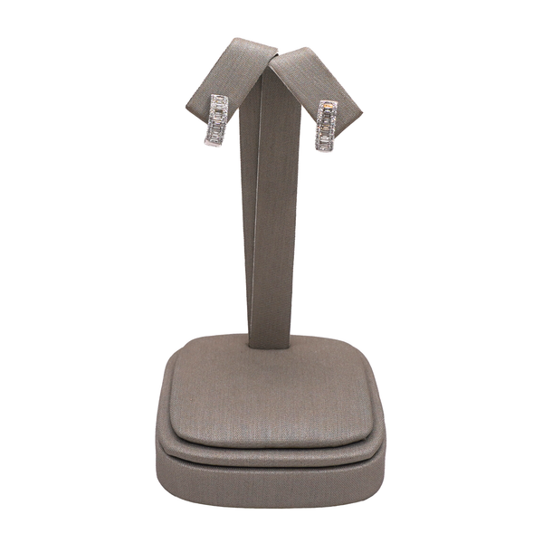 .68ctw Diamond Huggie Hoops- 14k White Gold Lumina Gem Wilmington, NC