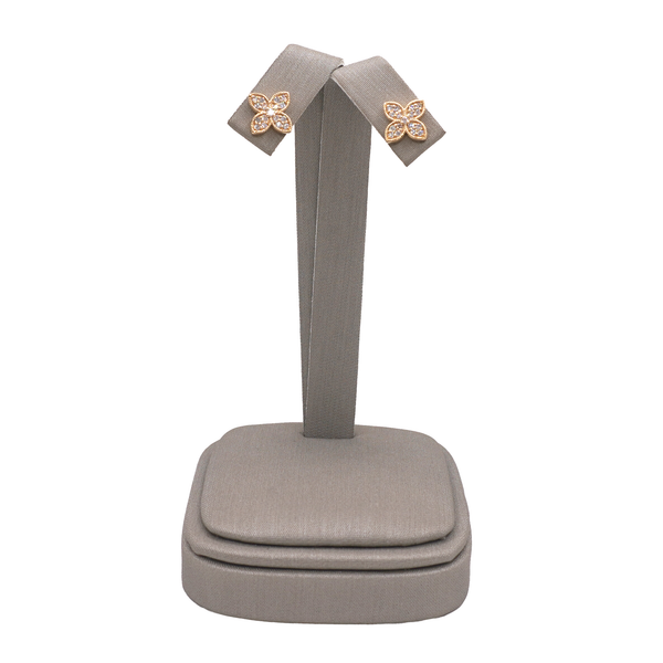 Diamond Floral Studs- 14k Yellow Gold Lumina Gem Wilmington, NC