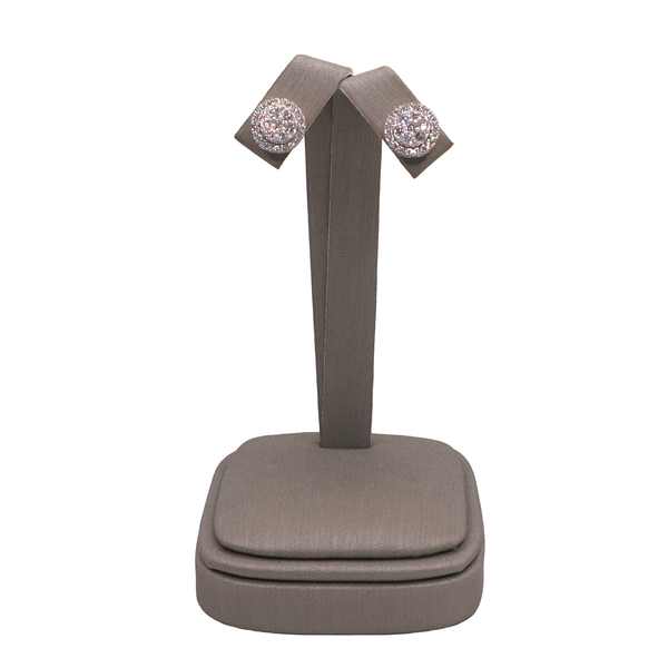 Approximately 1ctw Diamond Cluster Stud Earrings- 14k White Gold Lumina Gem Wilmington, NC
