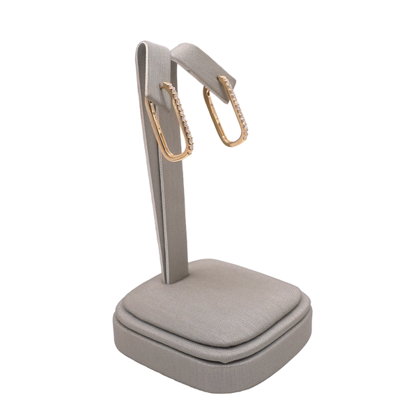 Diamond Rectangle Hoops- 14k Yellow Gold Image 2 Lumina Gem Wilmington, NC