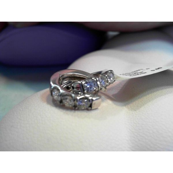 1ctw Diamond Huggie Hoops- 14k White Gold Lumina Gem Wilmington, NC