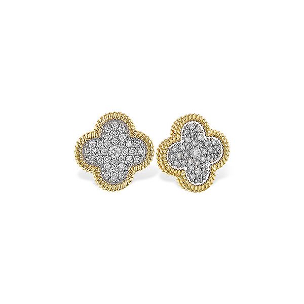 Allison-Kaufman .50ctw Diamond Clover Studs- 14k Two Tone Gold Lumina Gem Wilmington, NC