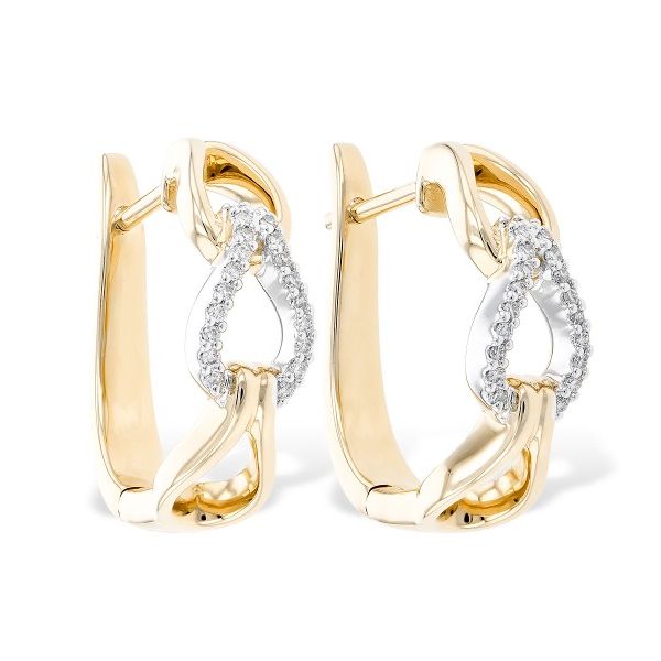 Allison-Kaufman .15ctw Diamond Link Design Earrings- 14k Yellow Gold Lumina Gem Wilmington, NC