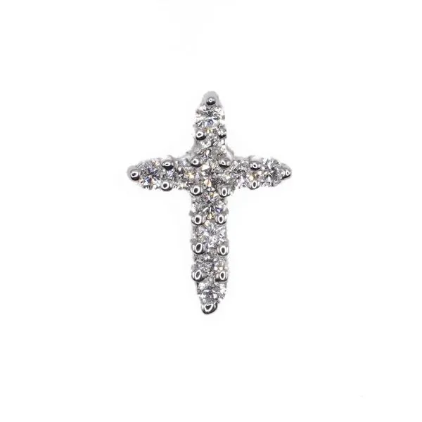 .44ctw Diamond and 14k White Gold Cross Pendant Lumina Gem Wilmington, NC