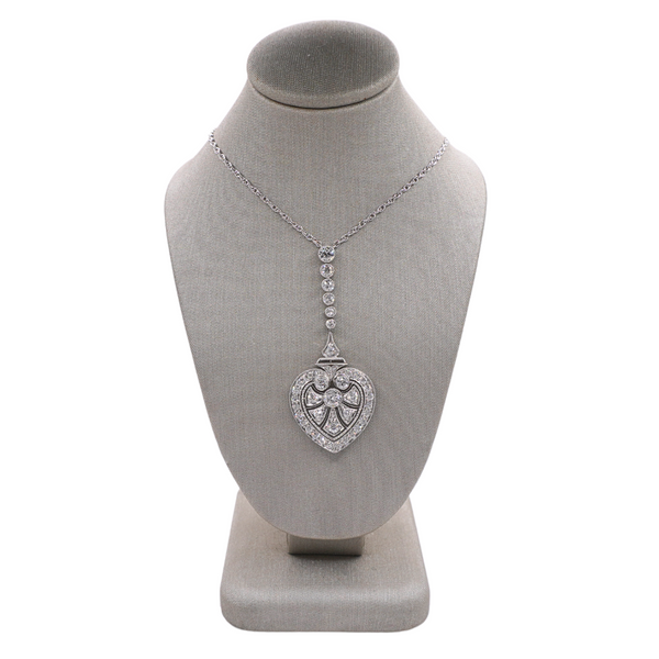 Diamond and Platinum Pendant on White Gold Cable Necklace Lumina Gem Hampstead, NC