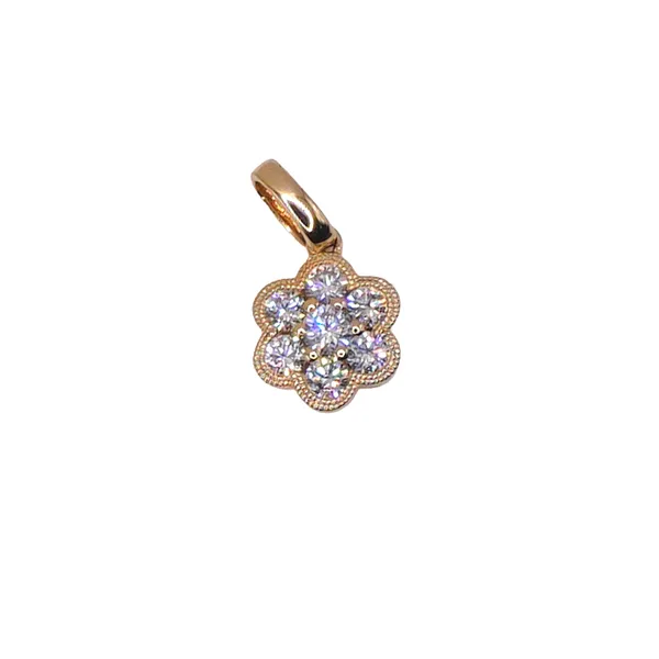 .37ctw Diamond Flower Pendant- 14k Yellow Gold Lumina Gem Hampstead, NC