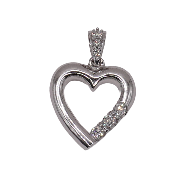 Diamond Heart Pendant- 14k White Gold Lumina Gem Wilmington, NC