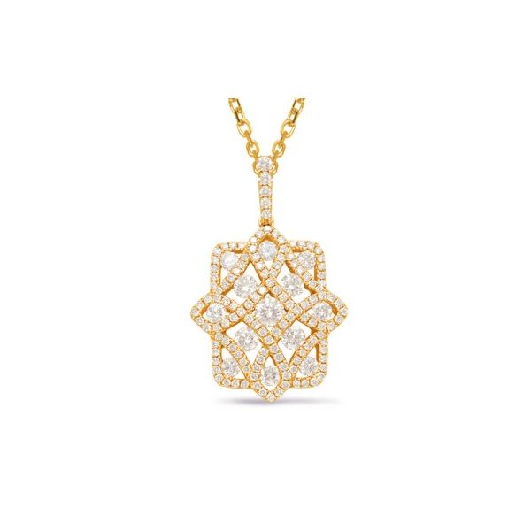 S. Kashi 1.35ctw Diamond Pendant- 14k Yellow Gold Lumina Gem Wilmington, NC