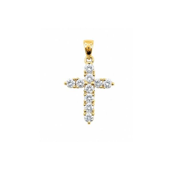S. Kashi .36ctw Diamond Cross Pendant- 14k Yellow Gold Lumina Gem Wilmington, NC