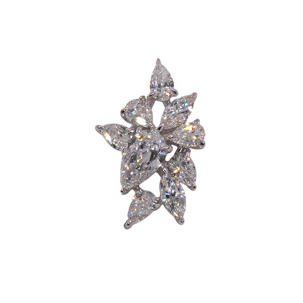 1.39ctw Diamond Cluster Pendant- 14k White Gold Lumina Gem Wilmington, NC