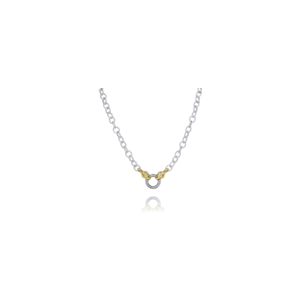 Alwand Vahan Diamond Circle Two Tone Necklace - 18
