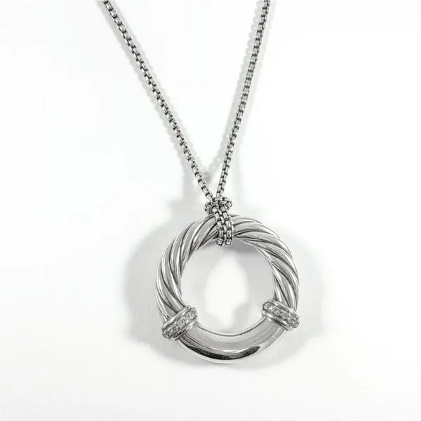 David Yurman Diamond Cable Circle Pendant Image 2 Lumina Gem Wilmington, NC