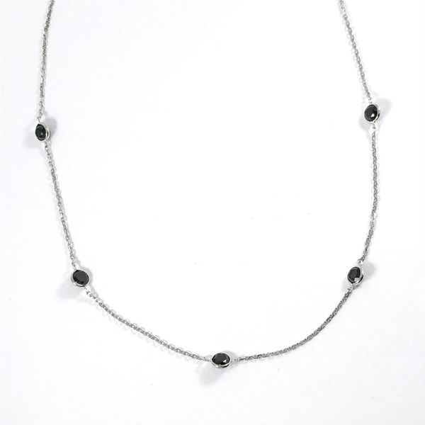 Black Diamond 7 Station Necklace - 18