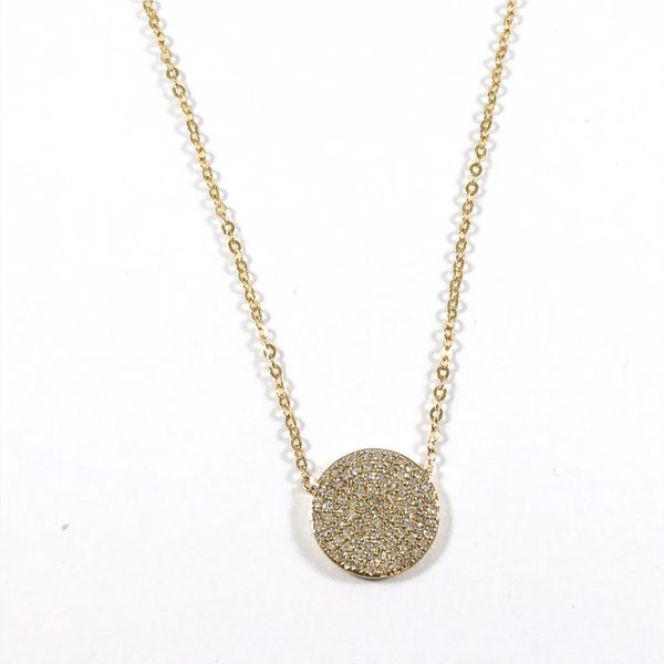 Luvente .27 Diamond Pave Disc Necklace - 16