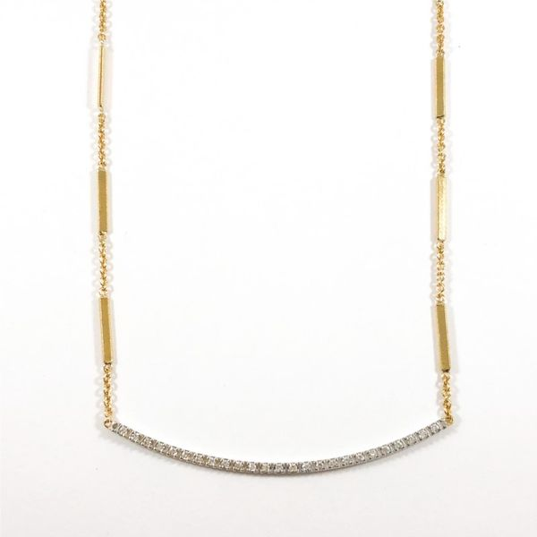 Marco Bicego Diamond Curved Bar Necklace - Yellow Gold Lumina Gem Wilmington, NC