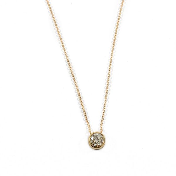 .71ct Diamond Bezel Set Necklace - K Color I1 Clarity - 18