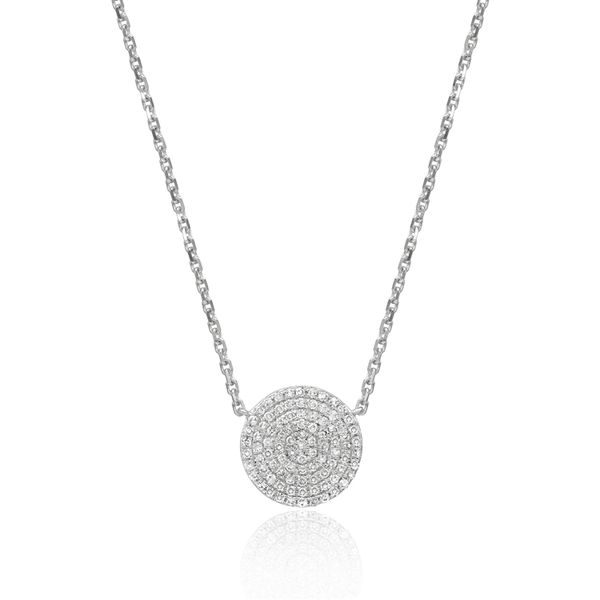 Luvete Diamond Disk Pendant - 14k White Gold Lumina Gem Wilmington, NC