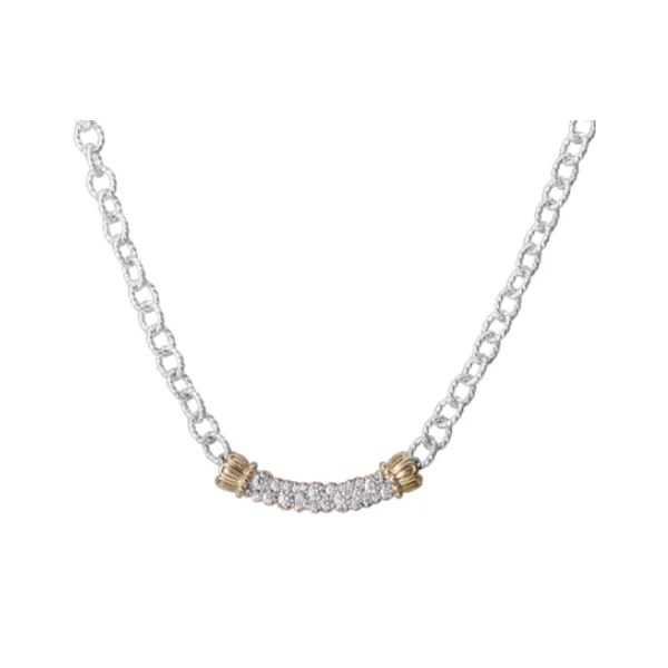 Alwand Vahan .91ctw Diamond Necklace in Sterling Silver and Yellow Gold - 18