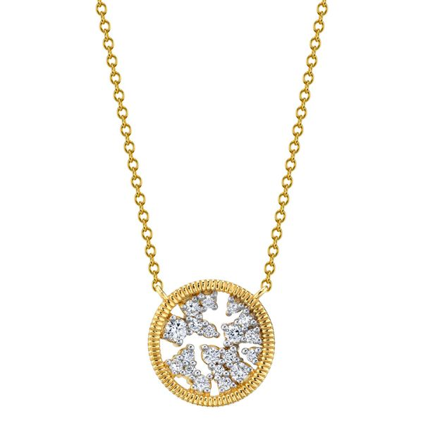 Sloane Street .35ctw Diamond Celestial Necklace with Strie Details - G Color SI Clarity - 16