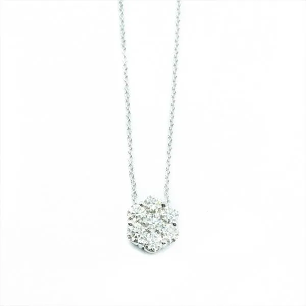 1ctw Diamond Cluster Pendent - White Gold - 18