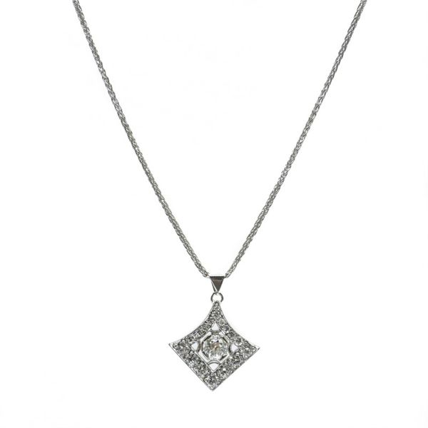 .50ct Old European Cut Diamond in a .40ctw Diamond and White Gold Necklace - 15