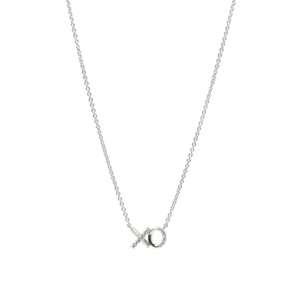 .09ctw Diamond XO Necklace in 14k White Gold - 18