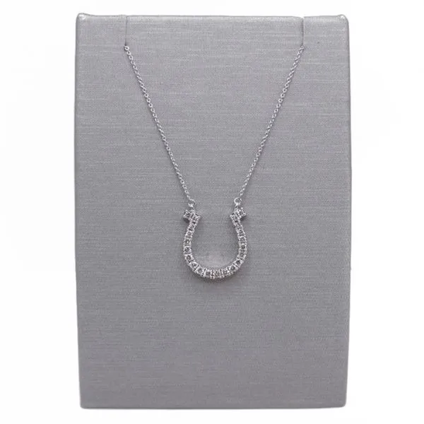 .54ctw Diamond and 14k White Gold Horseshoe Necklace Lumina Gem Wilmington, NC