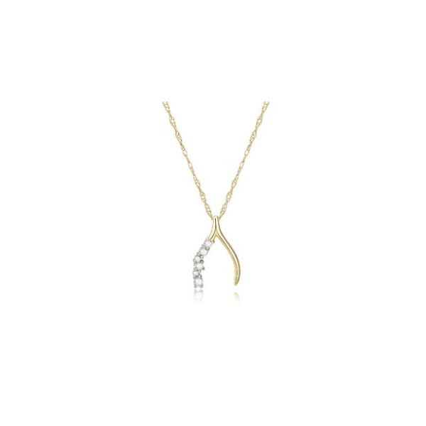 Charles Garnier Diamond Wishbone Necklace- 14k Yellow Gold Lumina Gem Wilmington, NC