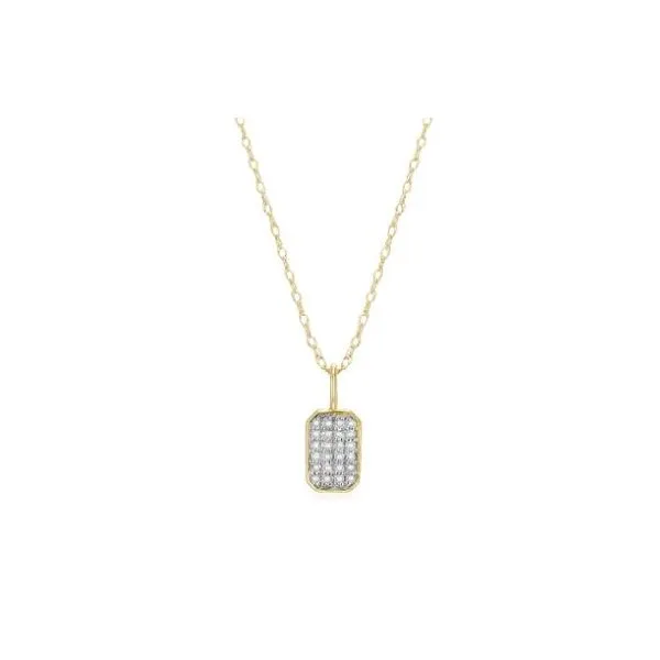 Charles Garnier Diamond Rectangle Necklace- 14k Yellow Gold Lumina Gem Wilmington, NC