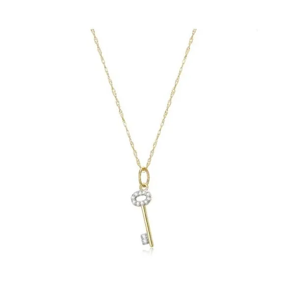 Charles Garnier Diamond Key Necklace- 14k Yellow Gold Lumina Gem Wilmington, NC