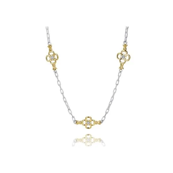 Alwand Vahan .04ctw Diamond Clover Station Necklace- Sterling Silver Lumina Gem Wilmington, NC