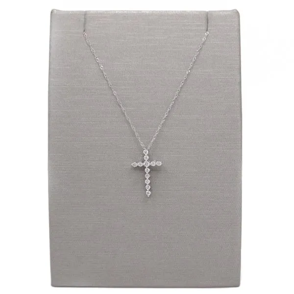 .25ctw Diamond Cross Necklace in 14k White Gold Lumina Gem Wilmington, NC
