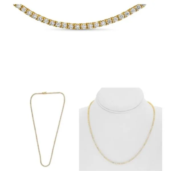 4ctw Diamond Tennis Necklace- 14k Yellow Gold Lumina Gem Hampstead, NC