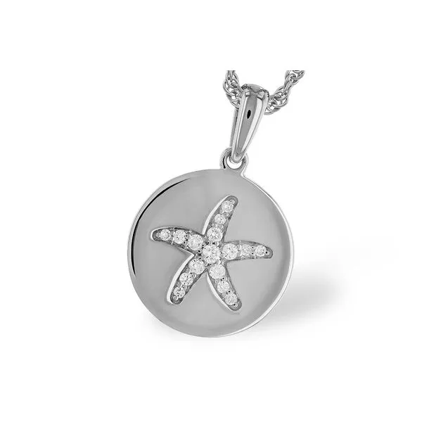 Diamond Starfish Necklace- 14k White Gold Lumina Gem Wilmington, NC