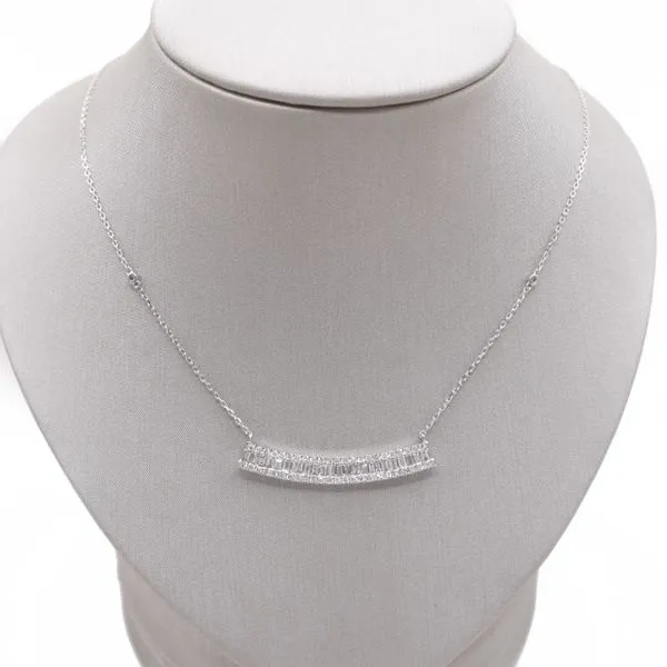 1.17ctw Diamond Bar Necklace in 14k White Gold Lumina Gem Wilmington, NC