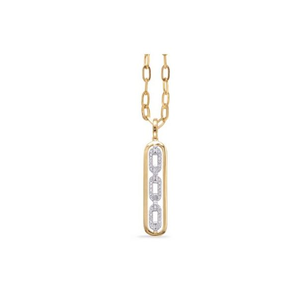 .31ctw Diamond Pendant on a Paperclip Chain- 14k Yellow Gold Lumina Gem Wilmington, NC