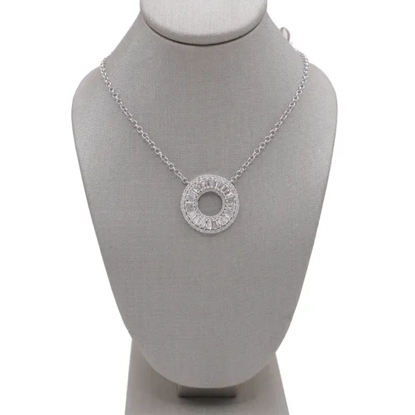 .85ctw Diamond Circle Pendant with Baguette and Round Diamonds Lumina Gem Hampstead, NC