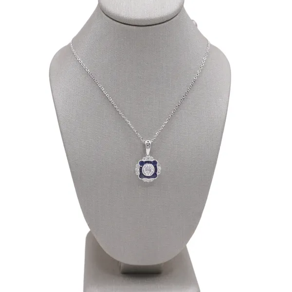.37ctw Diamond and .37ctw Sapphire Pendant Lumina Gem Hampstead, NC