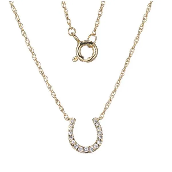 Charles Garnier .10ctw Diamond Horseshoe Necklace- 14k Yellow Gold Lumina Gem Hampstead, NC