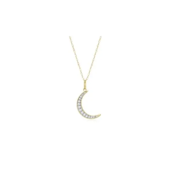 Charles Garnier Diamond Crescent Moon Necklace- 14k Yellow Gold Lumina Gem Hampstead, NC