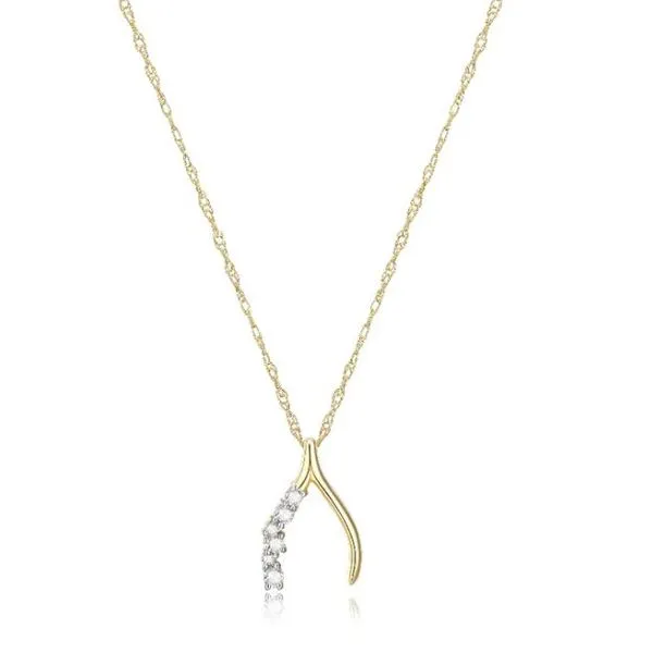 Charles Garnier Diamond Wishbone Necklace- 14k Yellow Gold Lumina Gem Hampstead, NC